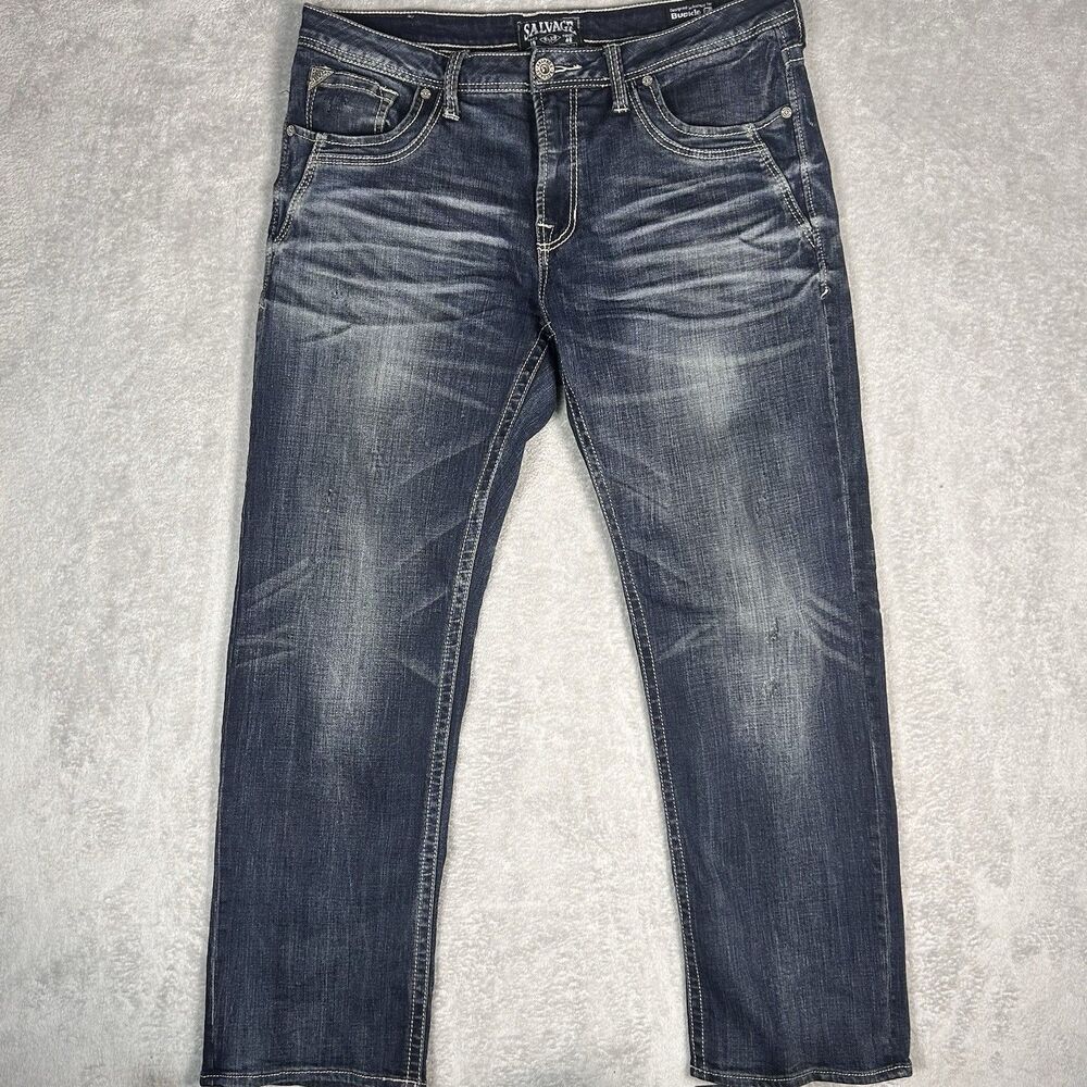 Salvage by Buckle Jeans Size 36R Straight Leg Blue Denim Regular Fit Buckle